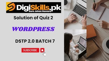 wordpress quiz 2 batch 7 | dstp 2.0 batch 07 wordpress quiz 2 solution 2024