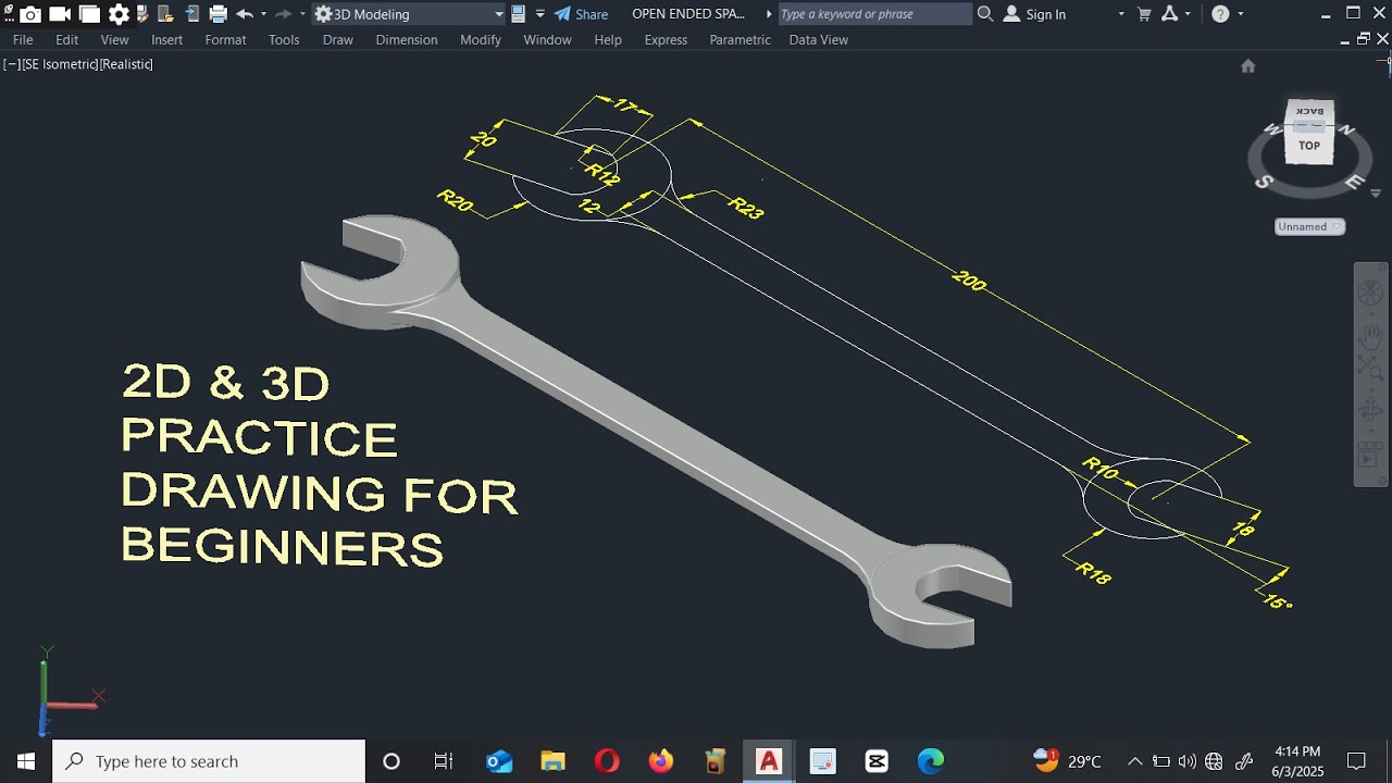 AutoCAD Tutorial: 3D Modeling Practice for Beginners - YouTube