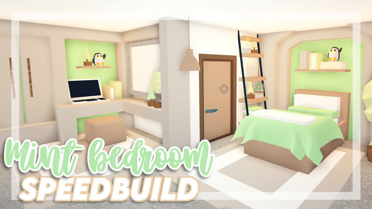 Mint Bedroom Speedbuild Adopt Me Speedbuild Adopt Me Youtube - aesthetic room mint green roblox