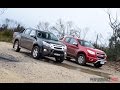 2015 Holden Colorado vs Isuzu D-Max comparison: off road, engine sound, 0-100km/h