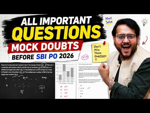 All Important Questions & Mock Doubt Solutions Before SBI PO Prelims 2026 || Harshal Sir