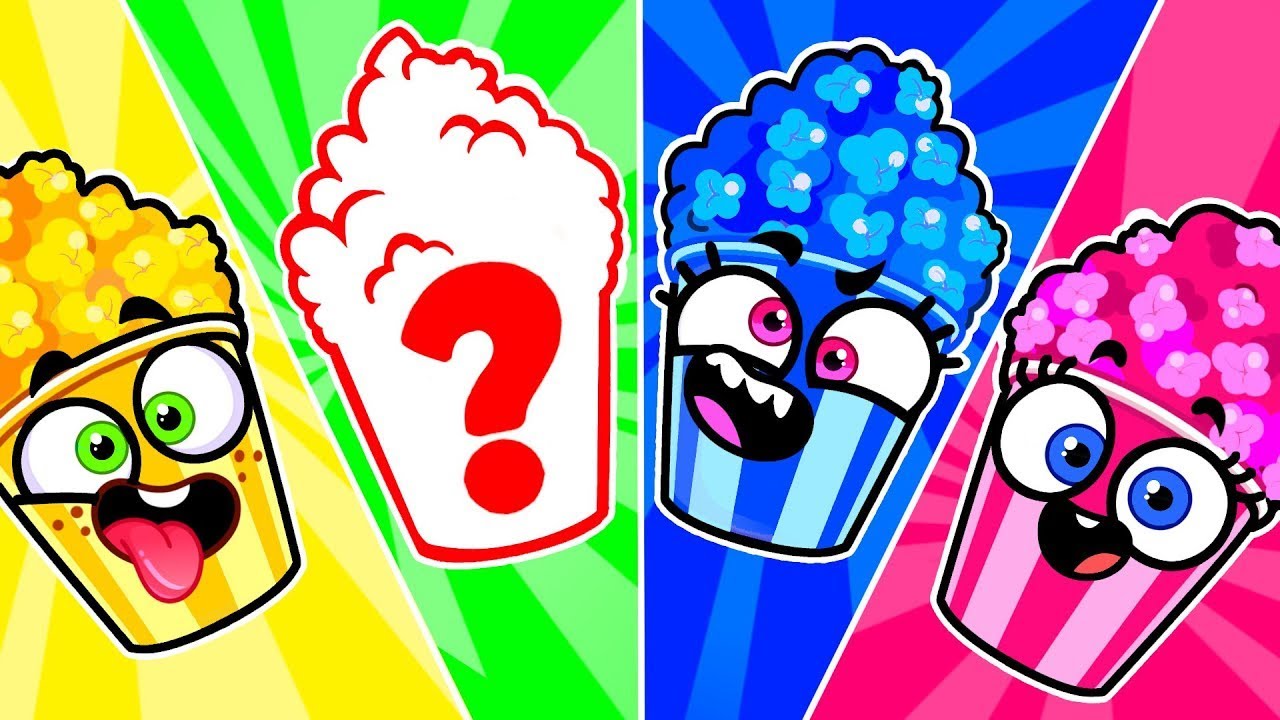 Colorful Popcorn Song 🍿🔴🟡 Learn Colors | Cartoon | Good Habits & Safety Rules | P&P Stories🥑