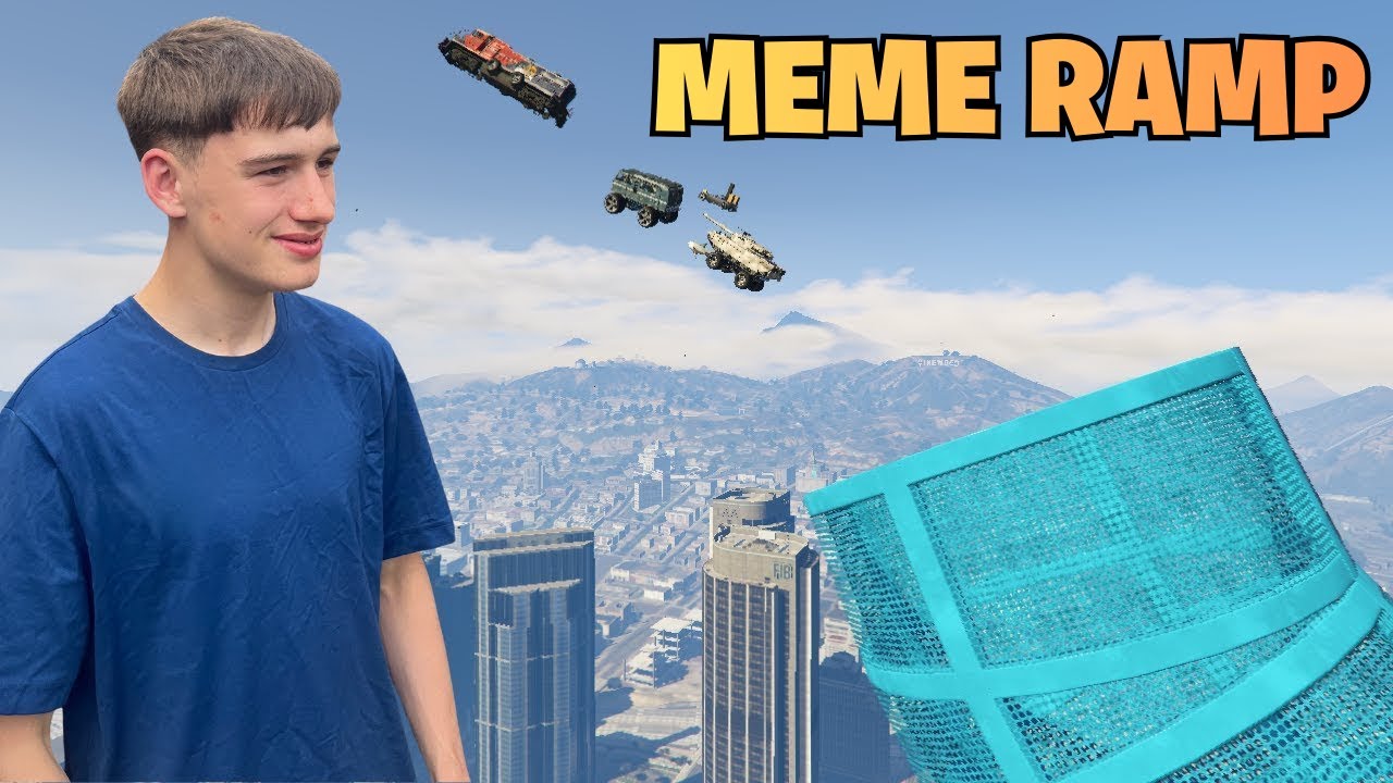 Which MEME Vehicle Can GO The Furthest Off The MEGA RAMP? (GTA 5)