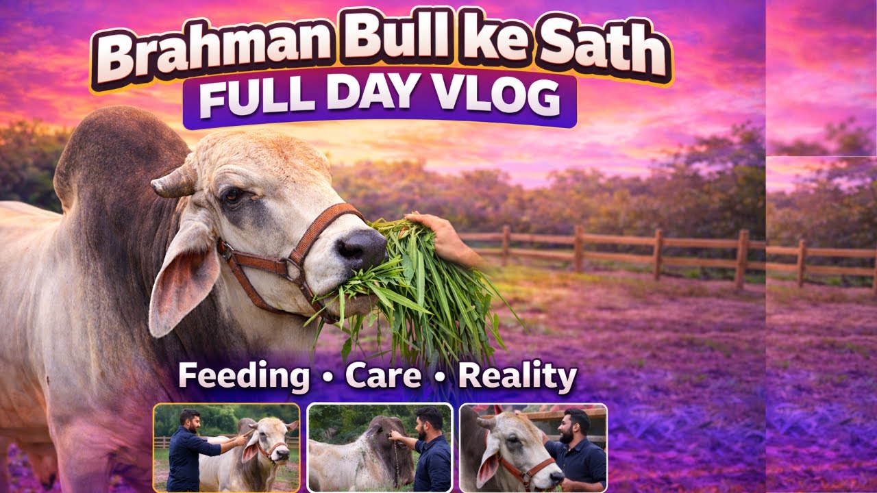 Brahman Bull Full Day Vlog 🔥| Brahaman Bull Feeding Care Reality | Pets And Animals Daily Update 