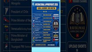 International Appointments 2026 | Latest Global Leaders & PMs | Ravikumar Knowledge Vault