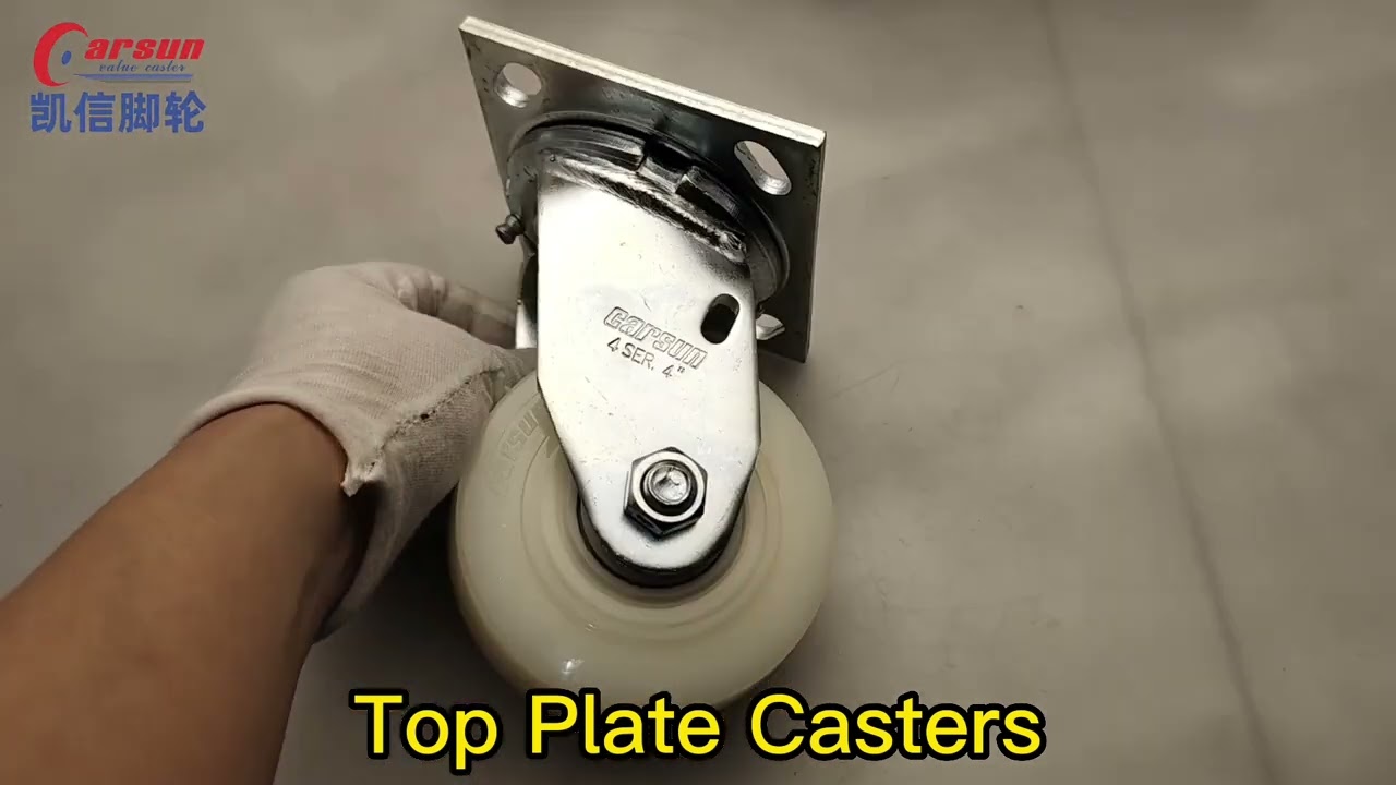 4 inch white nylon casters heavy industrial swivel Top plate caster wheels
