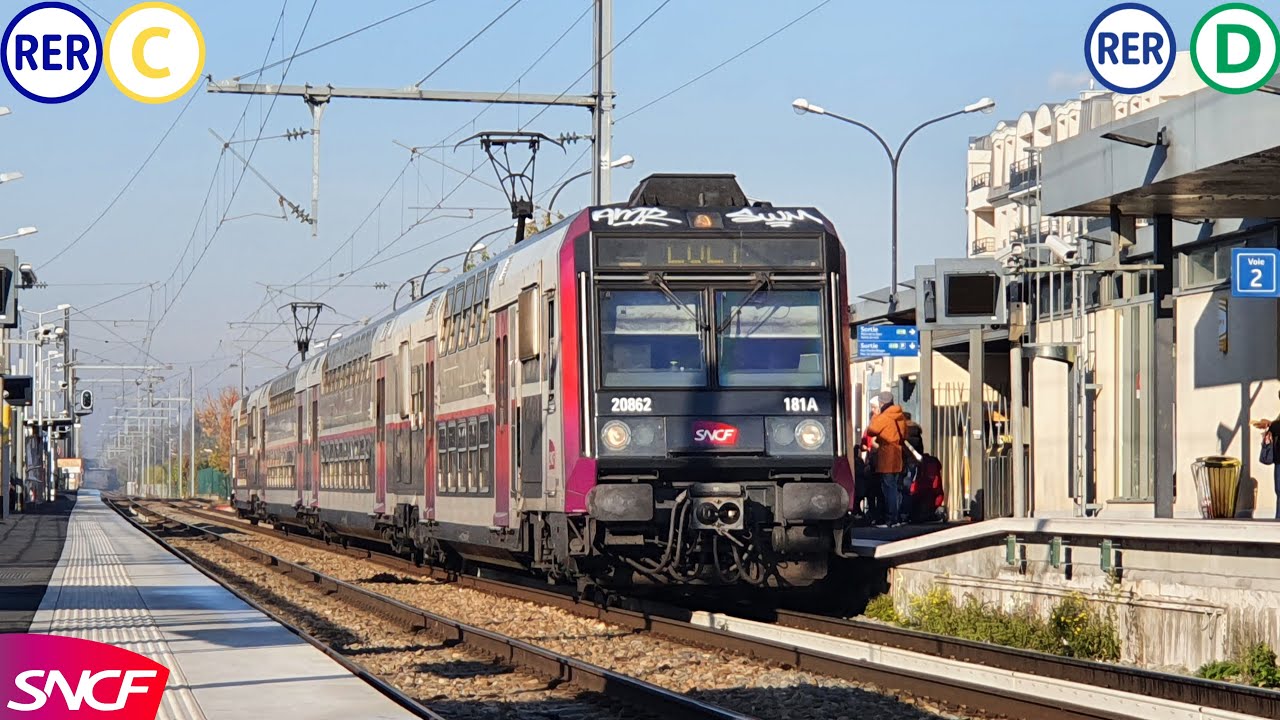 RER C et RER D [4K] Compilation n°9 de Z20500/Z20900 IDF,Transilien,Carmillon,IDFM