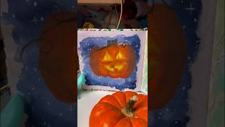 Simple Glowing Jack-o-lantern Painting #watercolor #halloween #short #pumpkin #shorts