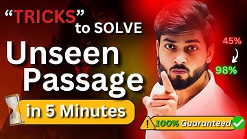 Unseen Passage Kaise Solve Kare Tricks To Solve Unseen Passage Fast in Less Time Narendra Pathak