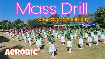 Mass Drill by School Students || Aerobic Exercise