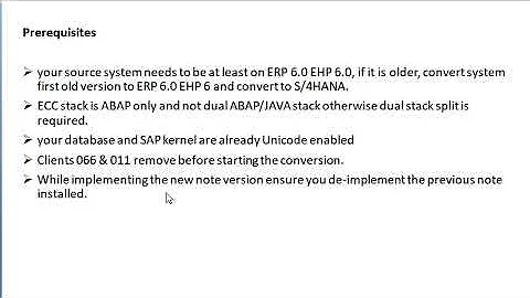 S/4 HANA CONVERSION  - PREREQUISITES