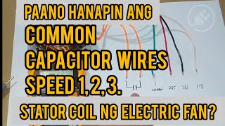 How to identify the common, capacitor, at speed wires of stator coil of electric fan