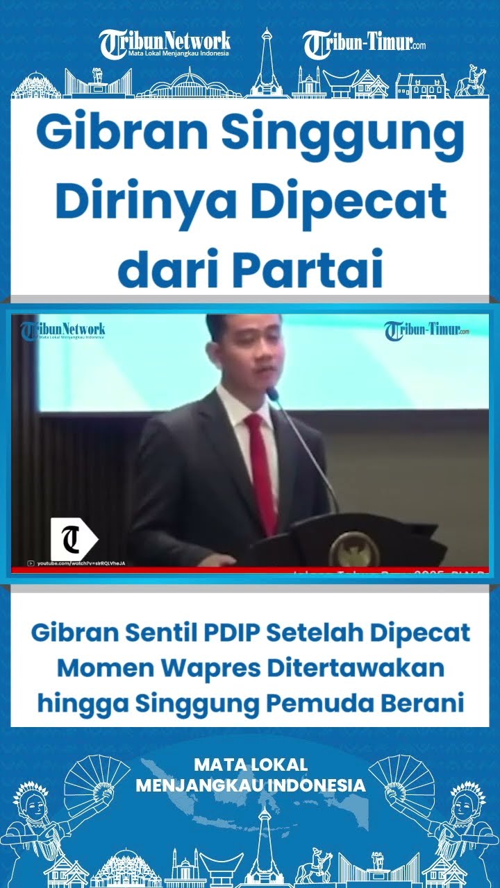 SHORT Gibran Sentil PDIP Setelah Dipecat, Momen Wapres Ditertawakan hingga Singgun Pemuda Berani