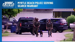 Myrtle Beach police serving search warrant on Poplar Drive