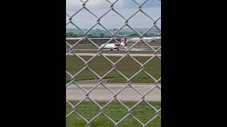 Loganair Embraer E145 (G-SAJN) landing at Aberdeen Airport from Dublin as Flight LM52.