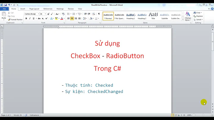Sử dụng CheckBox và RadioButton trong C#