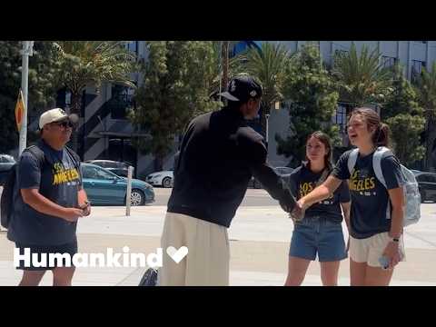 Watch strangers hype this 18-year-old’s outfit, then hear his story