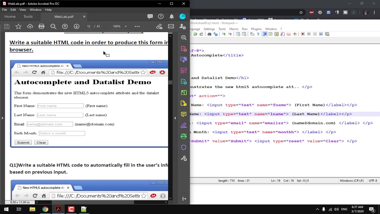 Web Programming Lab Worksheet 8 | Arabic Lang - YouTube