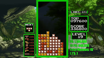 NES Tetris - First Level 19 Maxout (16th Maxout)
