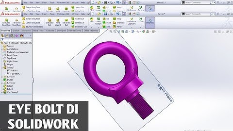 How to make an eye bolt design in solidwork - SOLIDWORKS TUTORIAL