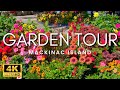 Mackinac island garden tour 2023  peaceful garden walking tour with bird calls  natural sounds
