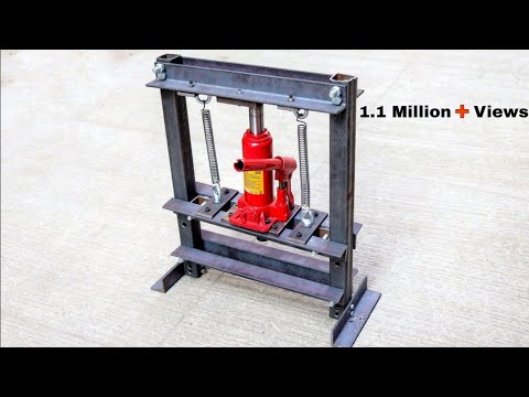 HOW TO MAKE STRONGEST HYDRAULIC PRESS MACHINE FROM BASIC TOOLS FOR WORKSHOP