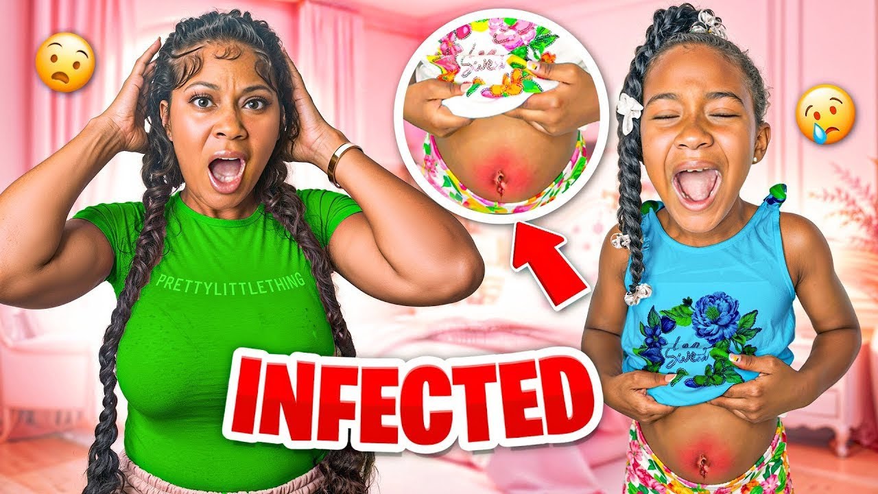 Девушка тайком прокалывает себе пупок и получает урок