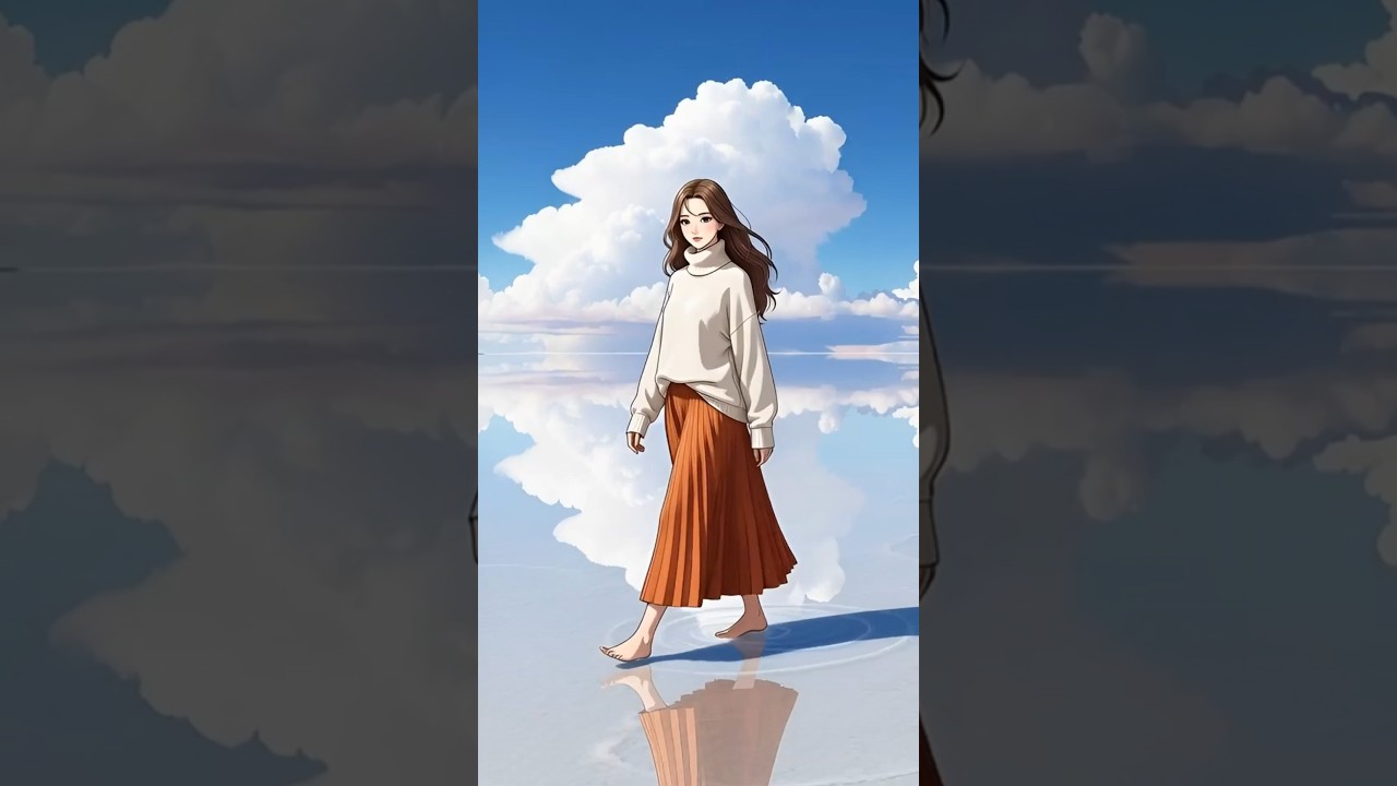 ☁️ Blue Sky Mirrored On White Salt Desert