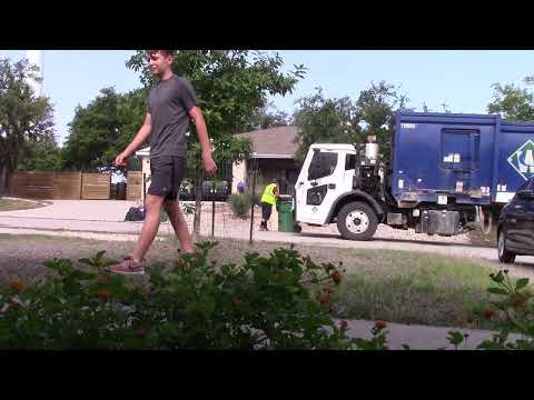 Giving The Garbage Man A Cold Powerade On A Hot Summer Day l Garbage Trucks Rule