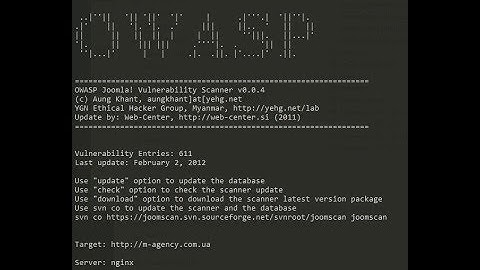 PentestBox joomscan (OWASP Joomla Vulnerability Scanner) Tutorial