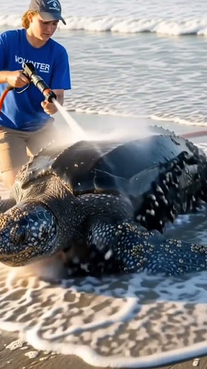 Rescuing the Ocean’s Ancient Giant 🐢🌊#BigTurtleRescue #OceanGuardians #SaveMarineLife