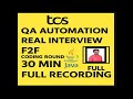 TCS QA Automation Real Interview  F2F codeing round   Java   30   Mins Full Recording
