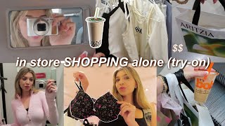 i went IN-STORE shopping alone (ipad, try on, clothing shopping spree)