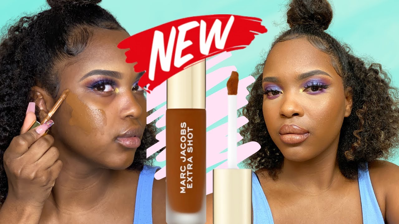 NEW! 6HR Wear Test Marc Jacobs Extra Shot Caffeine Concealer and Foundation (DRY SKIN)