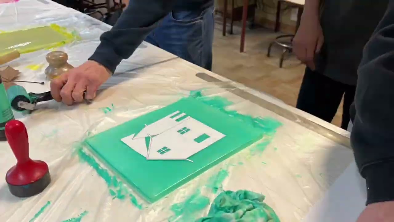 Oficina Artística - Monotopia em placa de gel