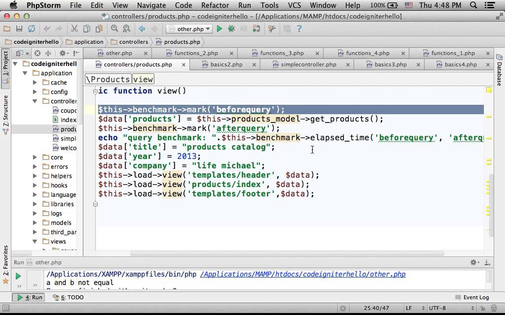 Benchmarking using CodeIgniter - YouTube