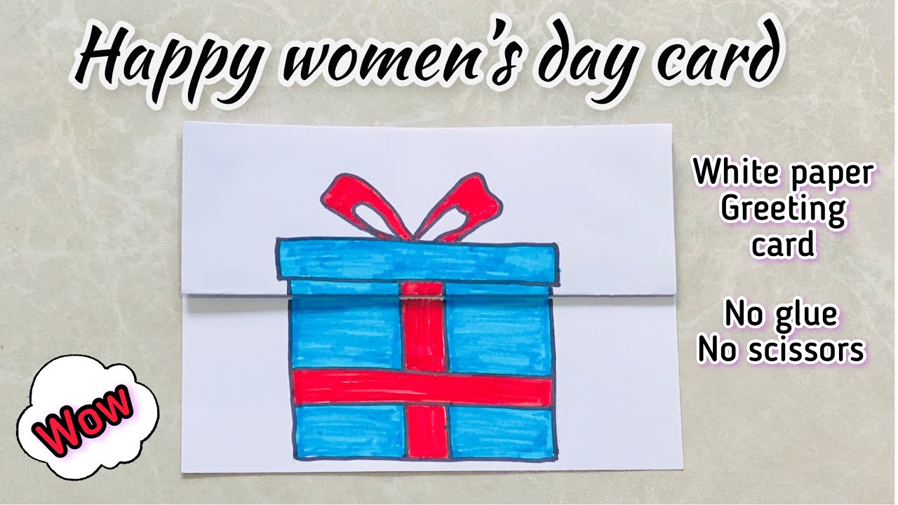 Easy White Paper Card Idea For Woman’s Day / Mother’s Day 😍| No glue No ...