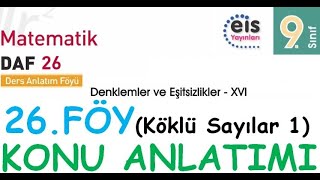 EİS 9 Mat DAF, 26.Föy (Denklem ve Eşitsizlikler 16) Konu Anlatımı