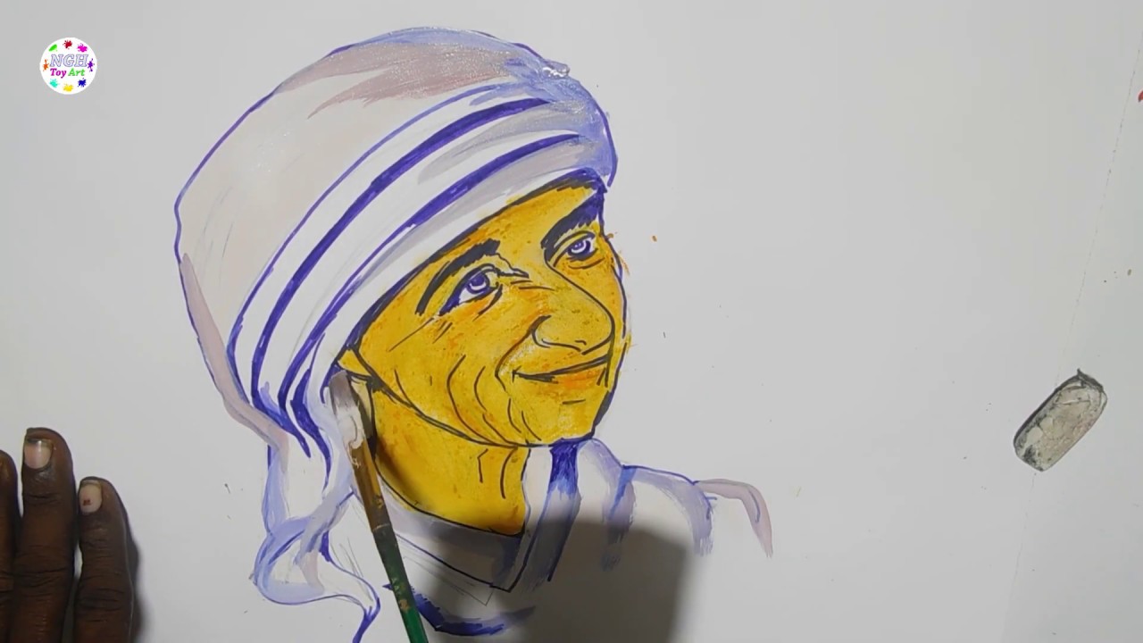 Mother Teresa drawing and coloring || how to draw Mother Teresa step by