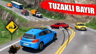 TUZAKLI ÖLÜM BAYIRINDAN ARABAYI ZORLADIM // HATALI SOLLAMA KAZALARI TADINDA // BeamNG.drive