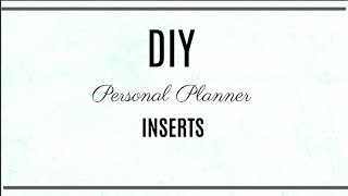 DIY Personal Planner Inserts| WORD