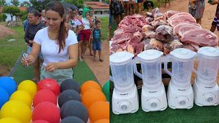 Estoure o Balão e Ganhe Carne de Gado, Porco, Coração ou Liquidificador!