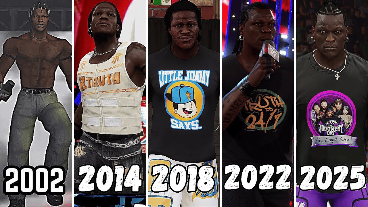 Entrance Evolution of R-Truth - 2002-2025 - WWE Games