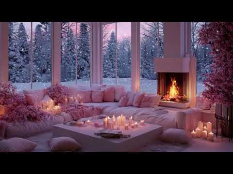 The Cabin Stays Warm as Heavy Snow Falls Outside | Winter Sleep Ambience for Relaxation and Peaceful