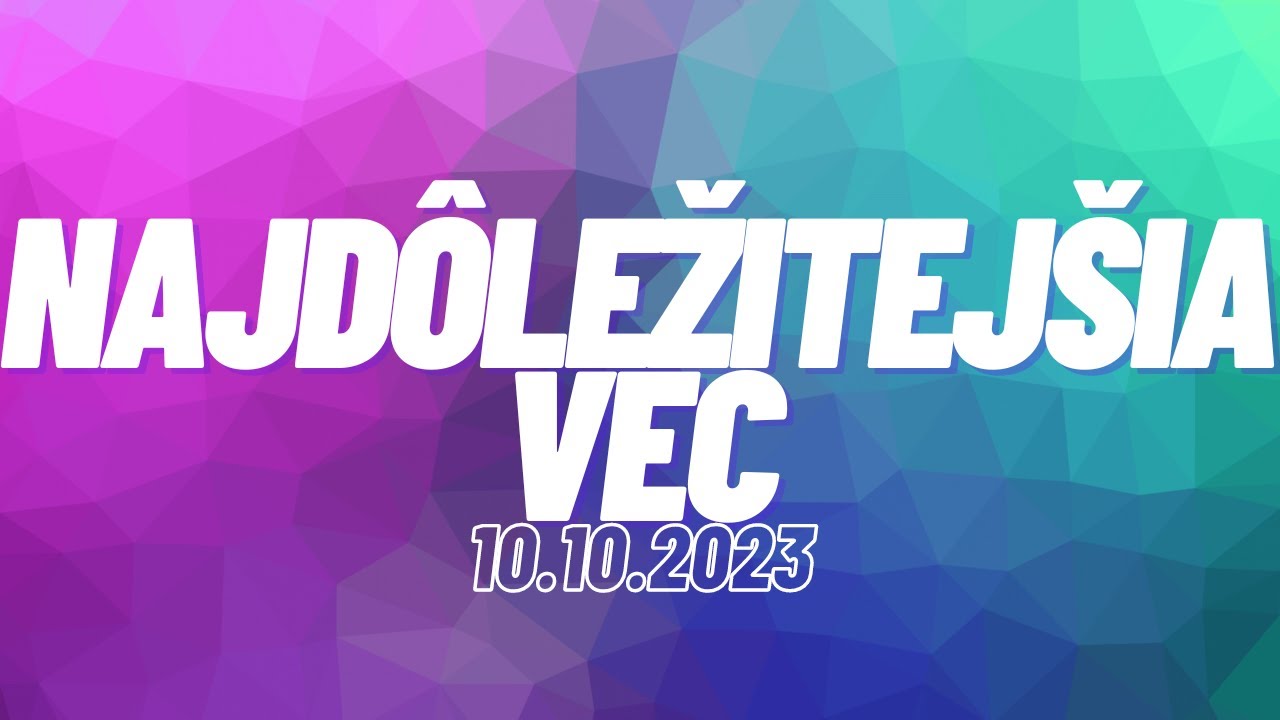 Najdôležitejšia vec | Daniel Šobr