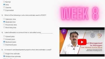 Project Management For Managers Week 8 Assignment Solutions || Assignment 8 || NPTEL || Sept 2023