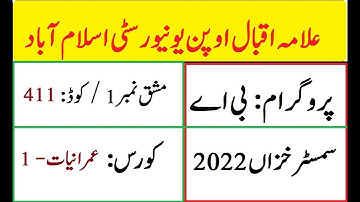 AIOU Code 411 Solved Assignment No 1 Autumn 2022 | Baloch Academy