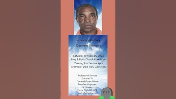 Casmore Francois | Funeral Announcement #obituariessvg #svg