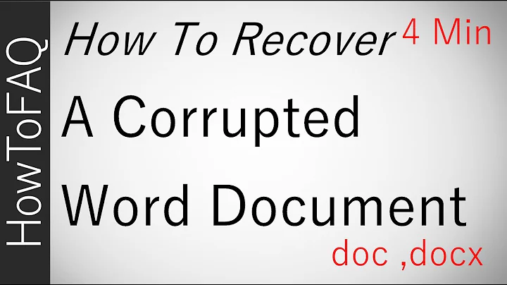 How to Recover a Corrupted Word File Document Repair Fix Extract Text .doc .docx