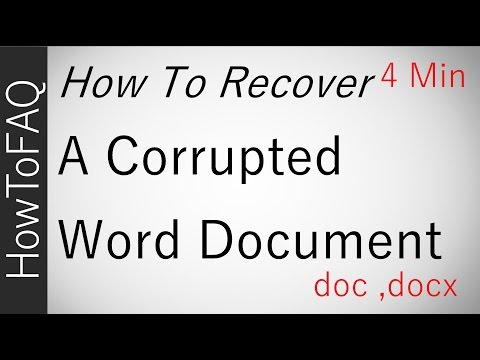 How to Recover a Corrupted Word File Document Repair Fix Extract Text .doc .docx